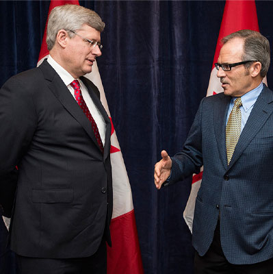 Image of Phaze3 President and CEO Rick Ekstein with former PM Stephen Harper